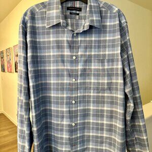 Tommy Hilfiger Men’s Button-Down Shirt | Blue Plaid | Regular Fit | Size in Desc